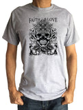 Men’s T-Shirt Rose Skull Gothic Style, Faith & Love Print TS1534