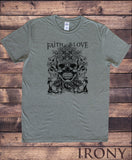 Men’s T-Shirt Rose Skull Gothic Style, Faith & Love Print TS1534