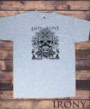 Men’s T-Shirt Rose Skull Gothic Style, Faith & Love Print TS1534