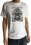 Men’s T-Shirt Rose Skull Gothic Style, Faith & Love Print TS1534