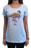 Womens T-Shirt Top Flamingo Colourful Smarties Print TS1636