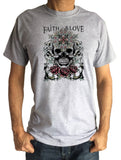 Men’s T-Shirt Skulls Gothic Faith and Love Colourful Print TS1540