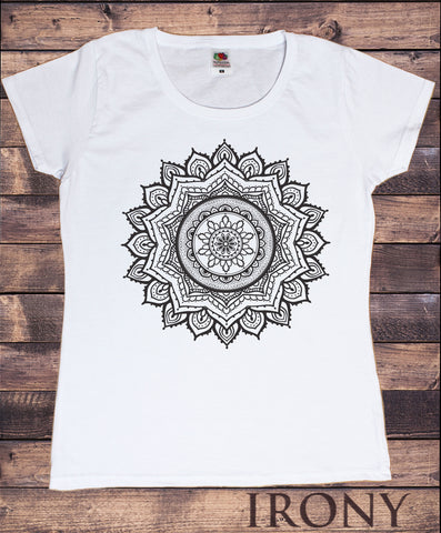 Women's T-Shirt Ethnic Mandala Circle line Art Graphics Print TS1545