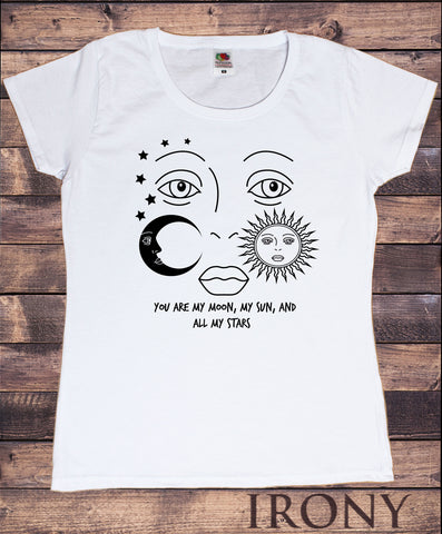 Women's T-Shirt, You are my Moon, Sun and Stars Graphical Print TS1552