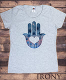 Women's T-Shirt Hamsa Hand Tropical Palm Trees Heart Graphical Print TS1556