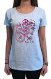 Women's T-Shirt Oriental Dragon on Fire Graphical Print TS1558