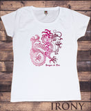 Women's T-Shirt Oriental Dragon on Fire Graphical Print TS1558