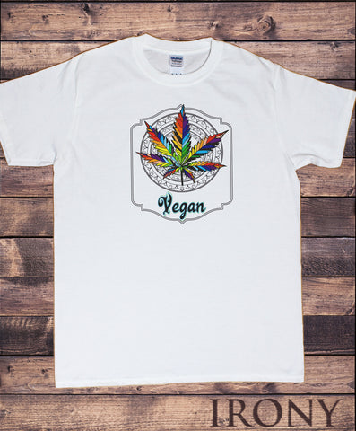 Mens T-Shirt Cannabis Leaf Vegan Graphic Slogan Design TS1565