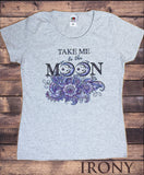 Women's Tee Take me to the moon Flowery purple Print TS1587