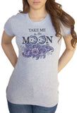 Women's Tee Take me to the moon Flowery purple Print TS1587