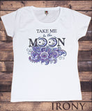 Women's Tee Take me to the moon Flowery purple Print TS1587