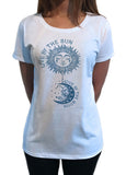 Women’s Tee "Live by the sun, Love by the moon" Stars Day Night Print TS1588