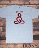 Mens T-Shirt "Breathe" Flowery Pattern India Boho om Zen Print TS1596