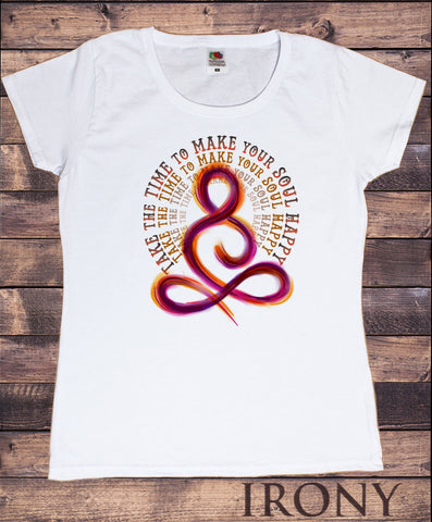 Women's T-Shirt Take your time to make the soul happy Flowery Pattern India om Zen TS1597