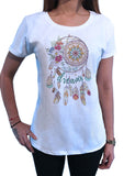 Women's T-Shirt,Follow Your Dreams, native Dreamcatcher Print TS1601