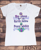 Women’s T-Shirt Sky Above Earth Below Peace Within Print TS1603