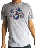 Mens T-Shirt Colourful Om Vibration Motif Meditation Universal Peace Zen Print TS1606