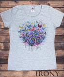 Womens T-Shirt Top Om Butterfly Splash Print TS1611