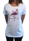 Womens T-Shirt Top I'm Putting my Foot Down Flamingo Print TS1614