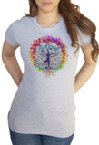 Women's T-Shirt Colourful Yoga Meditation Yoga Pose Grow Tree Print TS1620