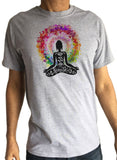 Mens T-Shirt Buddha Chakra Om Namaste Colourful Design TS1623