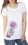 Women's T-Shirt Lotus In Muddy Water Print TS1629