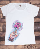 Women's T-Shirt Lotus In Muddy Water Print TS1629