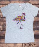 Womens T-Shirt Top Flamingo Colourful Smarties Print TS1636