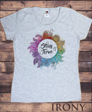 Women's T-Shirt Stay True Yoga Meditation Ethnic Henna Style Print TS1643