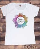 Women's T-Shirt Stay True Yoga Meditation Ethnic Henna Style Print TS1643