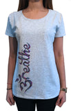 Women's T-Shirt  'Breathe' OM Religion Side Design India Print TS1660