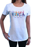 Women's T-Shirt Yoga Poses "Inhale, exhale, repeat" Meditation Pose TS1667