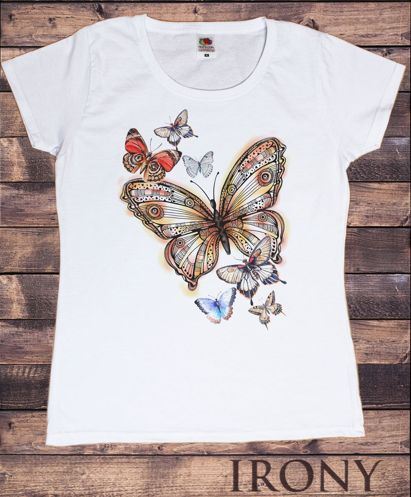 Women’s T-Shirt With Large Butterfly- Butterflies Print TS1673