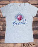 Women’s T-shirt Lotus Geometric Spiritual Design Breathe Flower Print TS1681