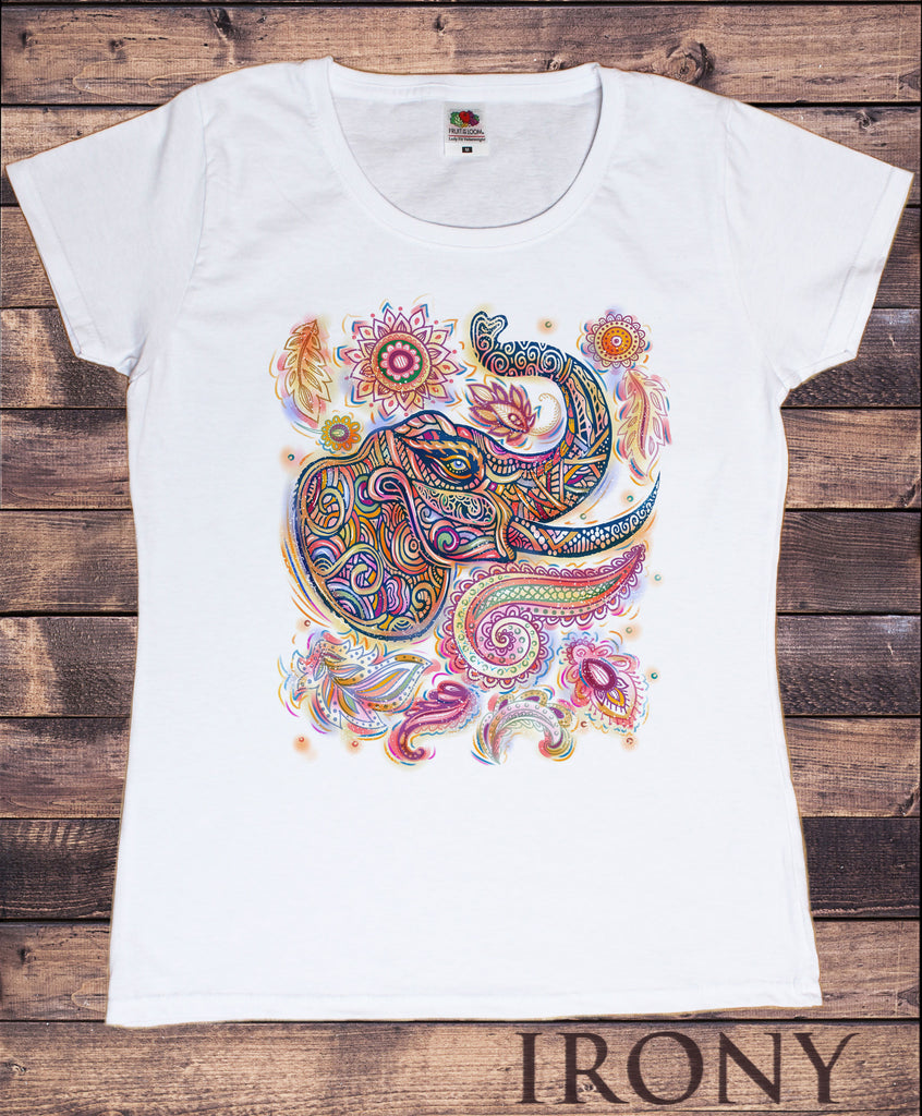 Womens T-Shirt Ethnic Elephant Tapestry Print TS1685