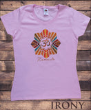 Womens T-Shirt Namaste OM flowers colour explosion Yoga meditation Zen print TS1686