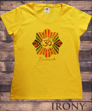 Womens T-Shirt Namaste OM flowers colour explosion Yoga meditation Zen print TS1686