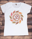 Womens T-Shirt OM Elephant Spiral India  om Zen Print TS1693