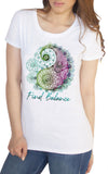 Womens T-Shirt Yin Yang Find Balance Splatter Paint Lotus Print TS1696