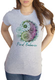 Womens T-Shirt Yin Yang Find Balance Splatter Paint Lotus Print TS1696