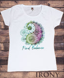 Womens T-Shirt Yin Yang Find Balance Splatter Paint Lotus Print TS1696