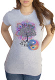 Women's  Ying Yang T-shirt Chinese As above as below Graphic Colourful Splatter Print TS1697