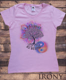 Women's  Ying Yang T-shirt Chinese As above as below Graphic Colourful Splatter Print TS1697