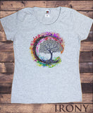 Women's T-shirt Tree Graphic Colourful Splatter Print TS1698