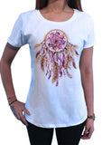 Women's T-Shirt, Native Indian Feathers, Dreamer Catcher TS1700