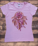 Women's T-Shirt, Native Indian Feathers, Dreamer Catcher TS1700