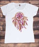 Women's T-Shirt, Native Indian Feathers, Dreamer Catcher TS1700