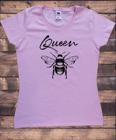 Women's T-Shirt Bumble bee Queen Slogan Insect Flies Print TS1726