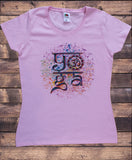 Womens T-Shirt Yoga Meditation Om Colourful Splatter F/B TS1740