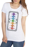 Womens T-Shirt Buddha Chakra Symbols Ethnic Design TS1745